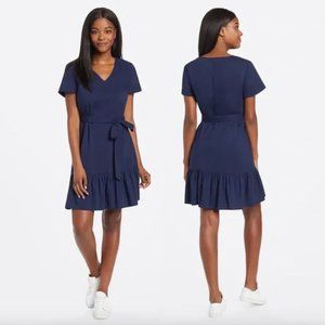 Draper James Nassau Navy V-Neck Belted Shift Dress